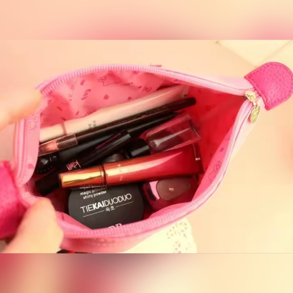 Hello Kitty Pink Cosmetic Bag with Pink Accents - Picture 3 of 5